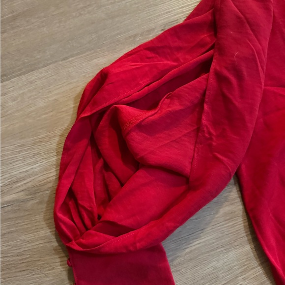 Maurice’s ladies large red dress shirt with slits in the arms & buttons on cuff. - Picture 2 of 3